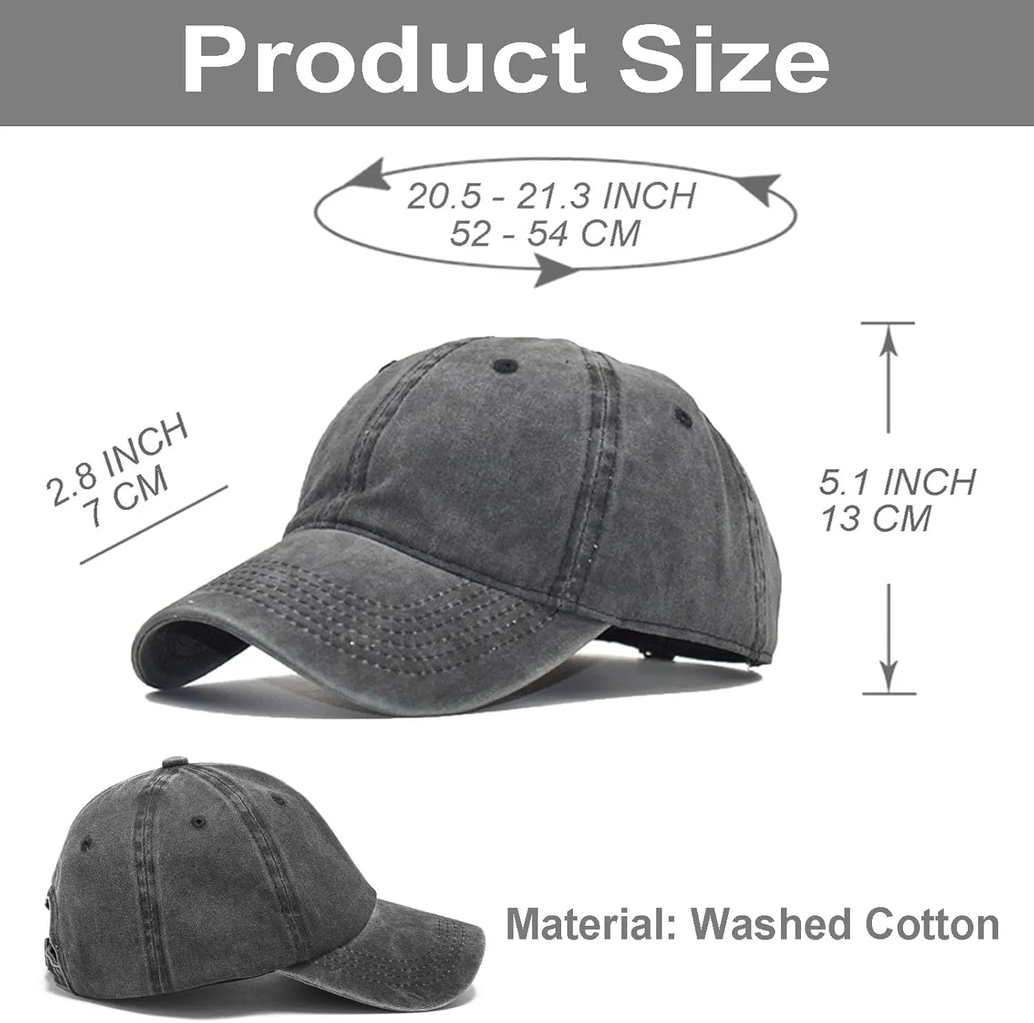 4-Piece Toddler Baseball Cap Set - Washed Cotton, Adjustable Caps for Boys & Girls