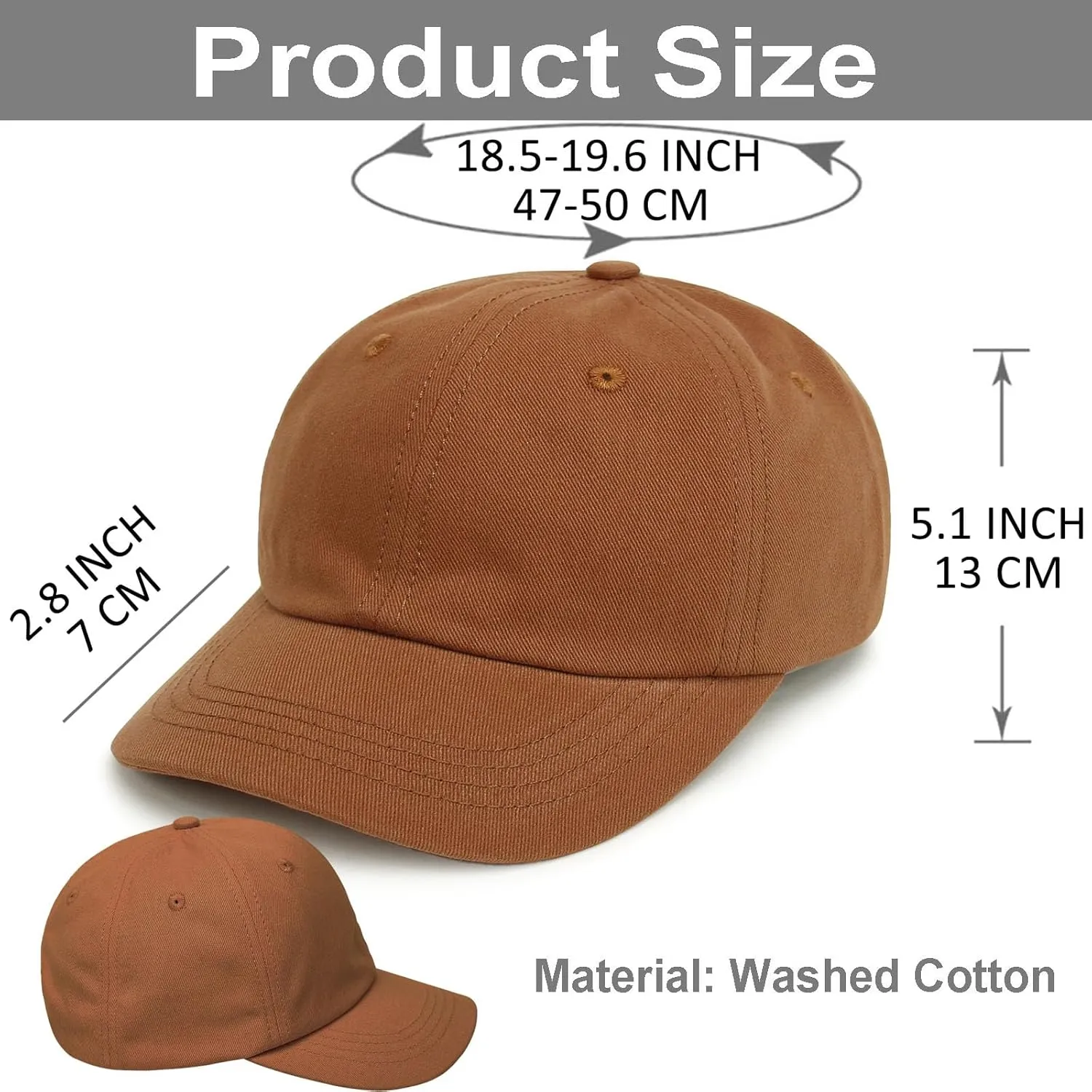 4-Piece Toddler Baseball Cap Set - Washed Cotton, Adjustable Caps for Boys & Girls