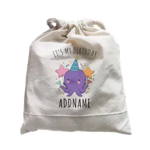 Birthday Sketch Animals Octopus with Flags It's My Birthday Addname Satchel
