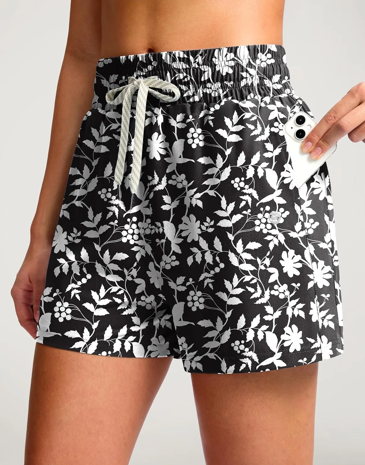 G Gradual Women's Swim Shorts 4" Quick Dry Board Shorts with Boxer Liner Deep Pockets Trunks for Water Fun, Beach, Surf, Pool