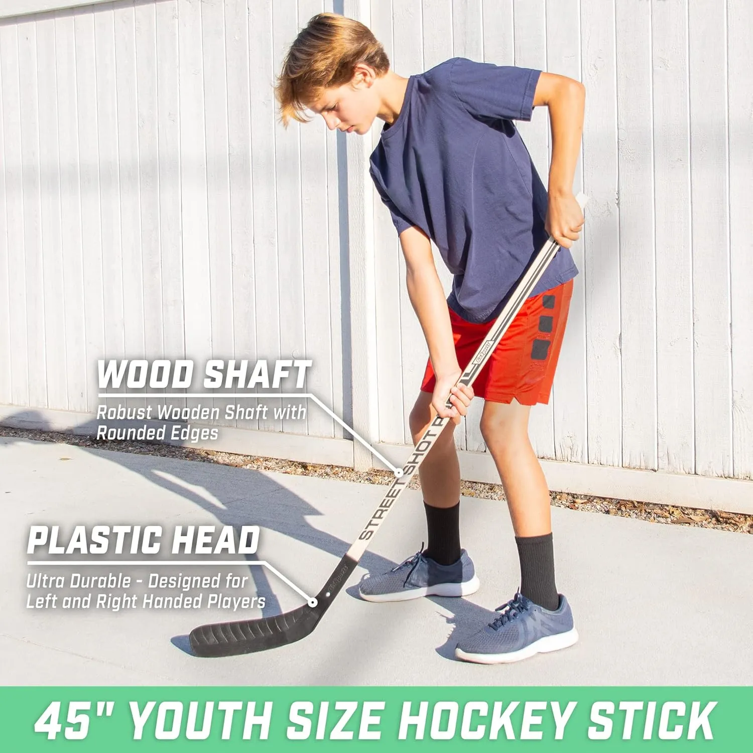 GoSports Street Hockey, Choose Between Street Hockey Goal Set with Sticks, or Street Hockey Sticks (2 Pack)