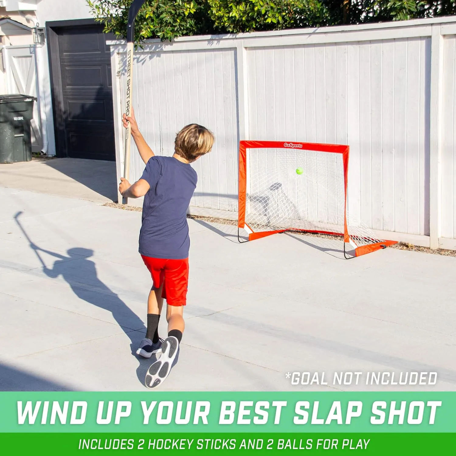 GoSports Street Hockey, Choose Between Street Hockey Goal Set with Sticks, or Street Hockey Sticks (2 Pack)