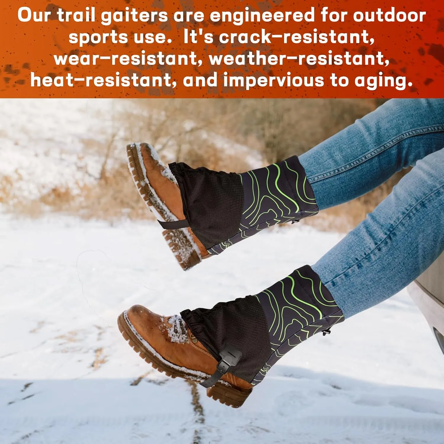Hiking Gaiters for Woman, Running Shoe Gaiters, Trail Running Gaiters Sandproof, Hiking Gaiters, Ankle Gaiters for Hiking, Snow, Trail Running, Hunting, Skiing, Mountain Climbing