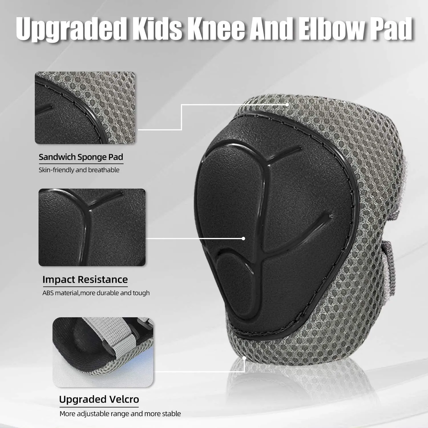 Kids Bike Helmet with Sports Protective Gear Set Knee Elbow Pads Wrist Pads for Bike Skateboard Skating Scooter Rollerblading, Adjustable and Ventilation Helmet Set