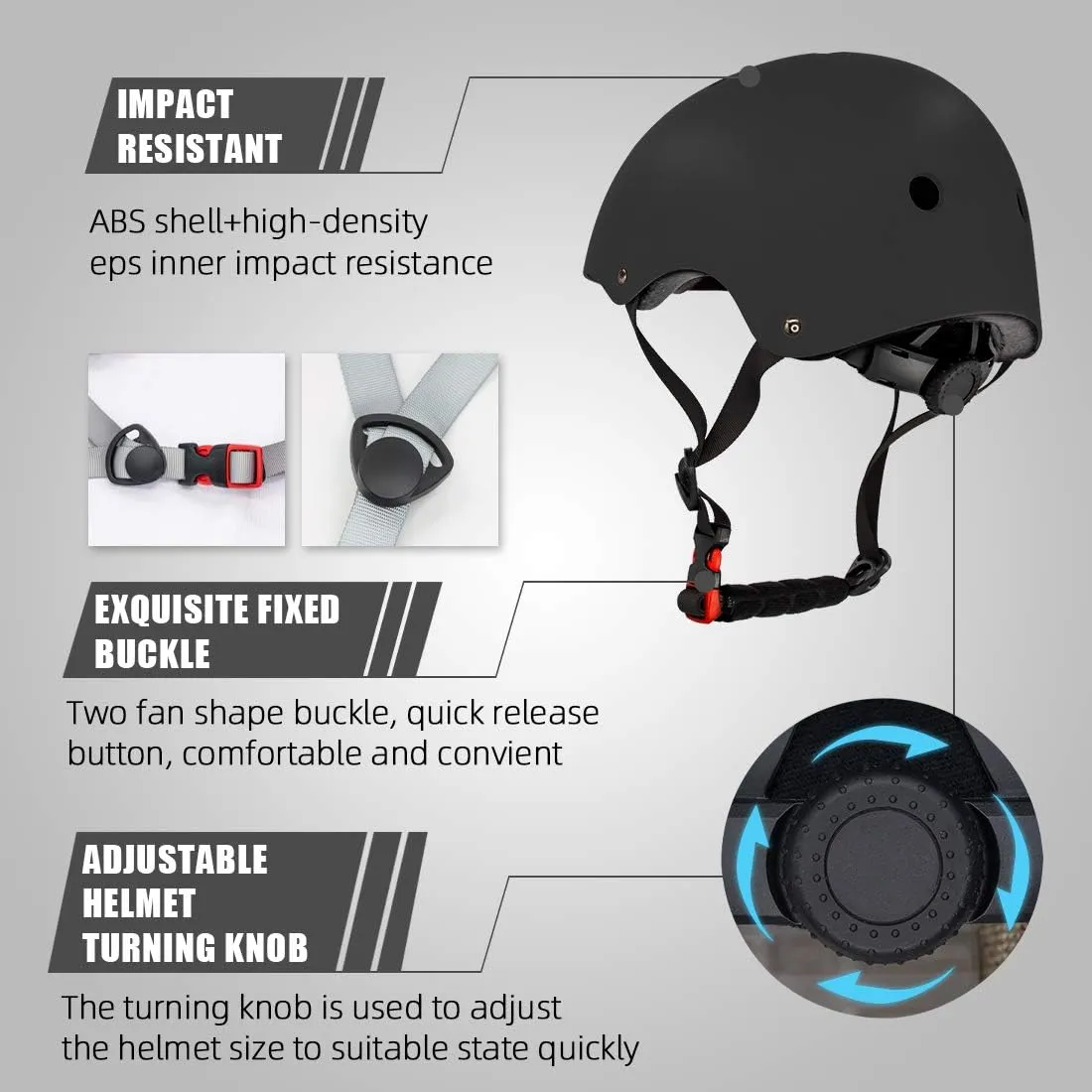 Kids Bike Helmet with Sports Protective Gear Set Knee Elbow Pads Wrist Pads for Bike Skateboard Skating Scooter Rollerblading, Adjustable and Ventilation Helmet Set