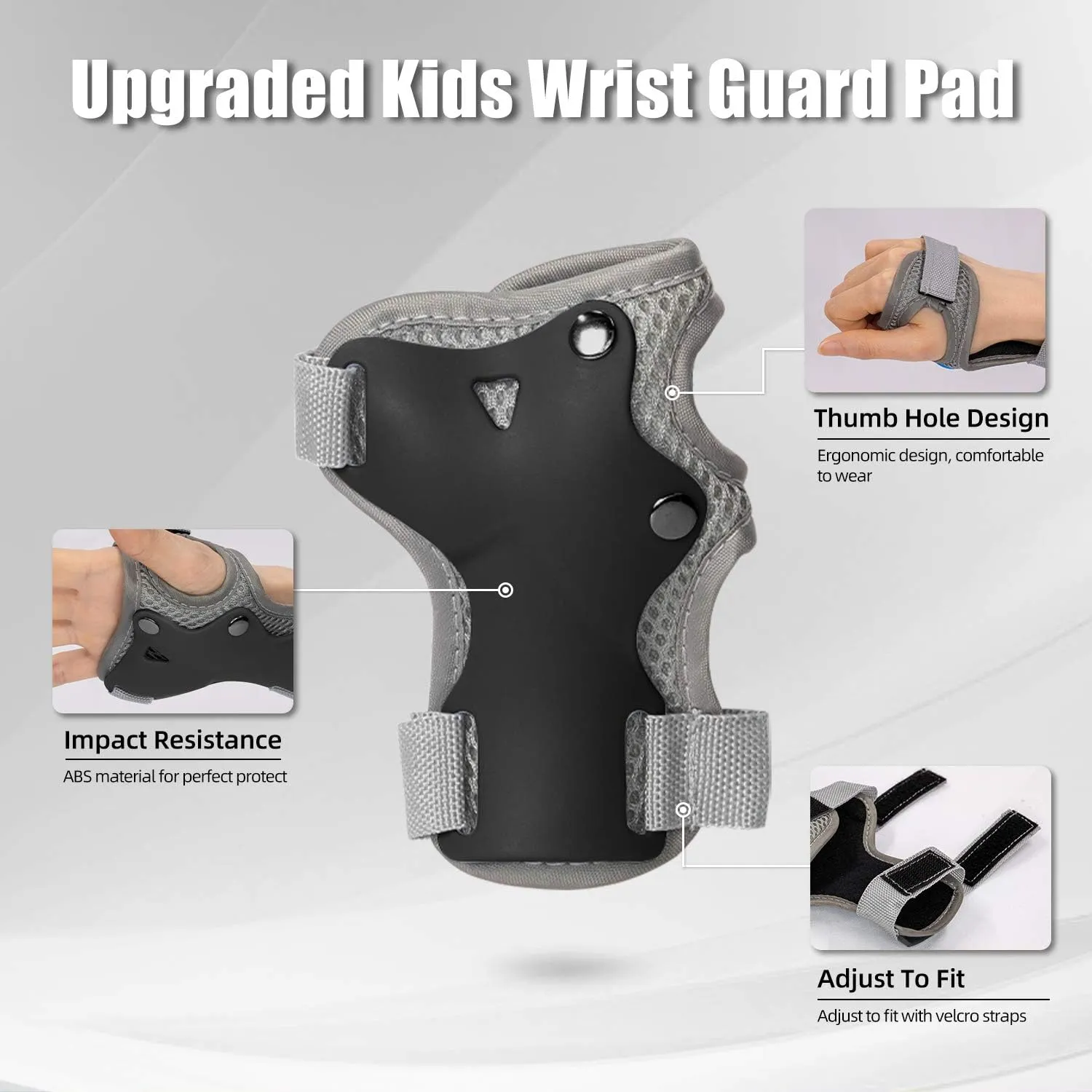 Kids Bike Helmet with Sports Protective Gear Set Knee Elbow Pads Wrist Pads for Bike Skateboard Skating Scooter Rollerblading, Adjustable and Ventilation Helmet Set