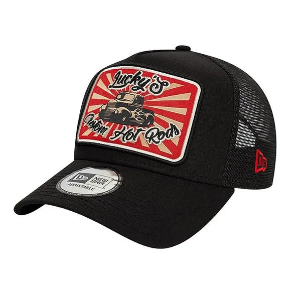 New Era  Accessories Lucky's Customs Black 9FORTY Trucker Adjustable Cap