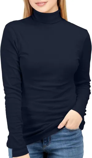 NY Threads Womens Turtleneck Long Sleeve Shirt Slim Fit Thermal Base Layer Tops