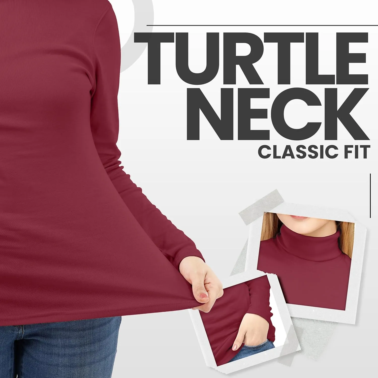 NY Threads Womens Turtleneck Long Sleeve Shirt Slim Fit Thermal Base Layer Tops