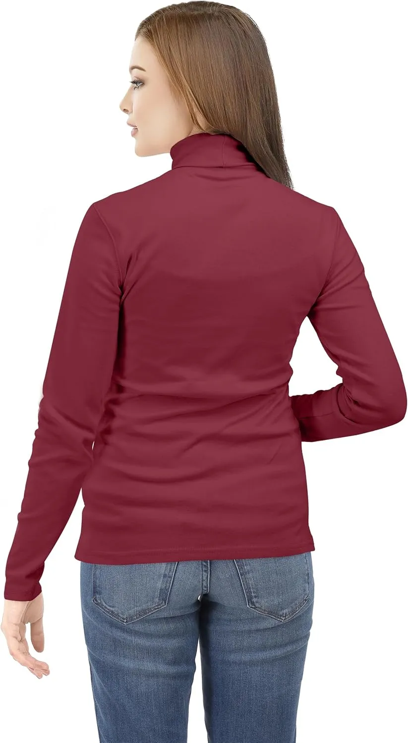 NY Threads Womens Turtleneck Long Sleeve Shirt Slim Fit Thermal Base Layer Tops