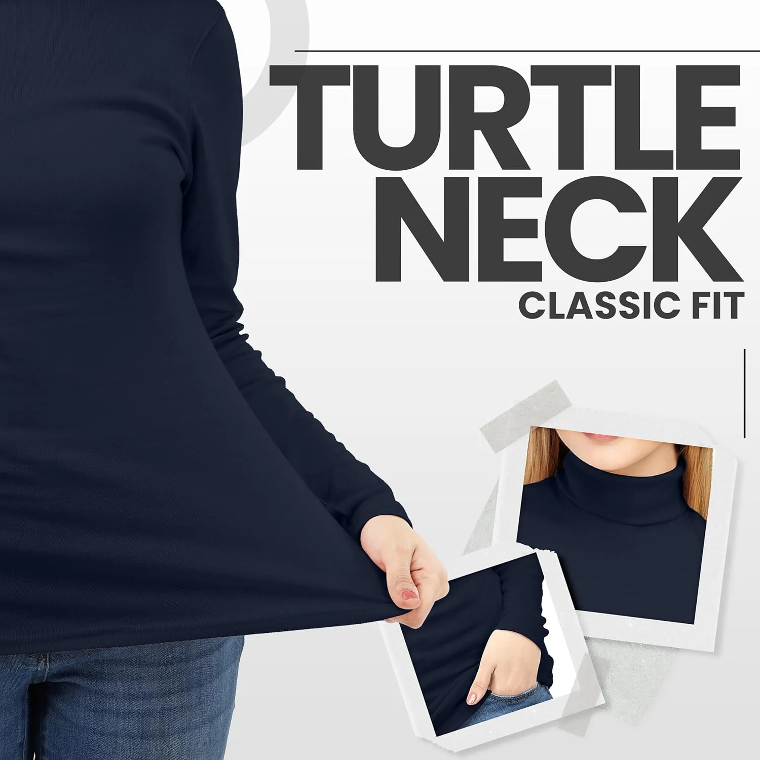 NY Threads Womens Turtleneck Long Sleeve Shirt Slim Fit Thermal Base Layer Tops