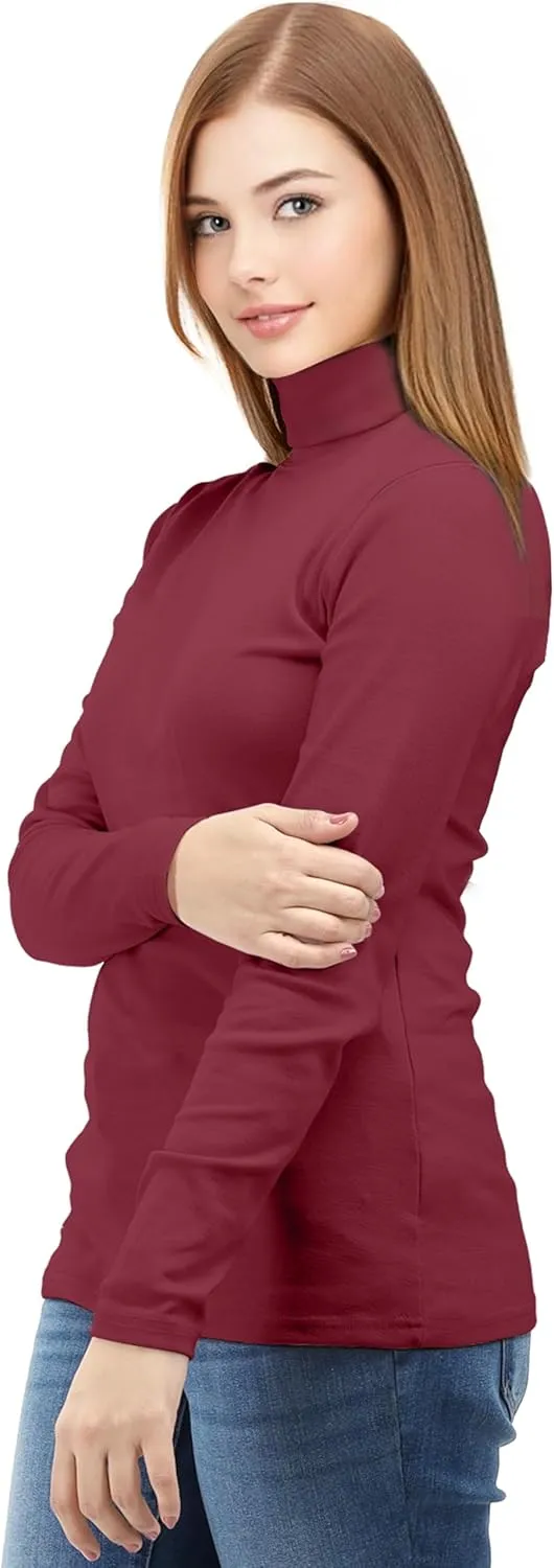 NY Threads Womens Turtleneck Long Sleeve Shirt Slim Fit Thermal Base Layer Tops