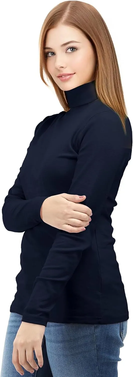 NY Threads Womens Turtleneck Long Sleeve Shirt Slim Fit Thermal Base Layer Tops