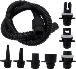 Premium Paddle Board Pump Adapter Set, 1 Sup Pump Hose 7 Sup Air Nozzles, Sup Pump Replacement Parts, Paddleboard Electric Air Pump Accessories Attachment for Inflatable Boats, Rafts, Kayak