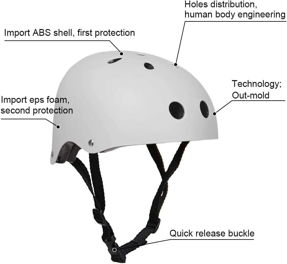 Skateboard Bike Helmet Dual Certified for Youth, Adult Bike, Skate, Roller Skate Inline Skating Rollerblading Scooter Helmet