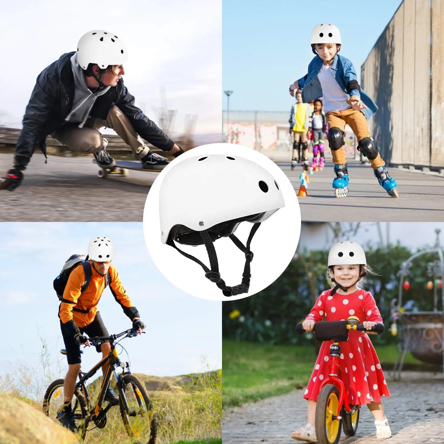 Skateboard Bike Helmet Dual Certified for Youth, Adult Bike, Skate, Roller Skate Inline Skating Rollerblading Scooter Helmet