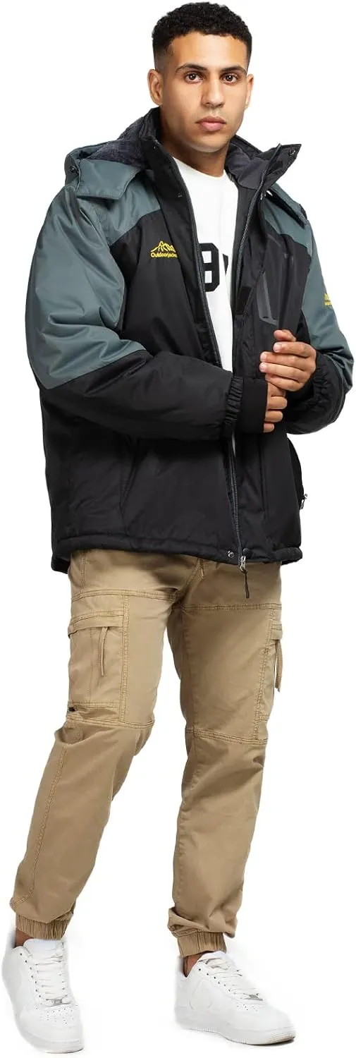 Ski Jacket with Hood for Men Waterproof Snow Winter Coat