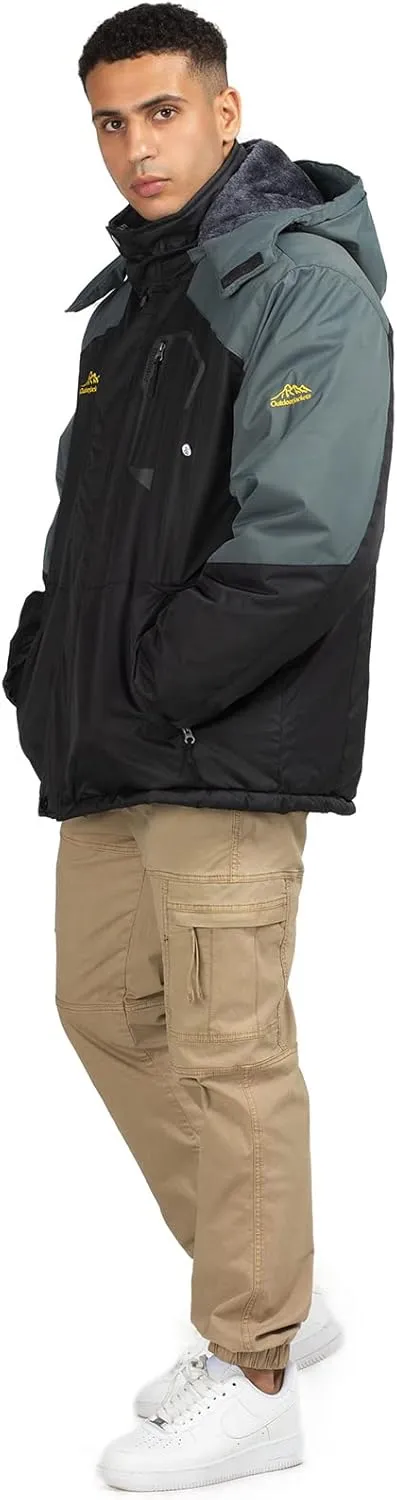 Ski Jacket with Hood for Men Waterproof Snow Winter Coat