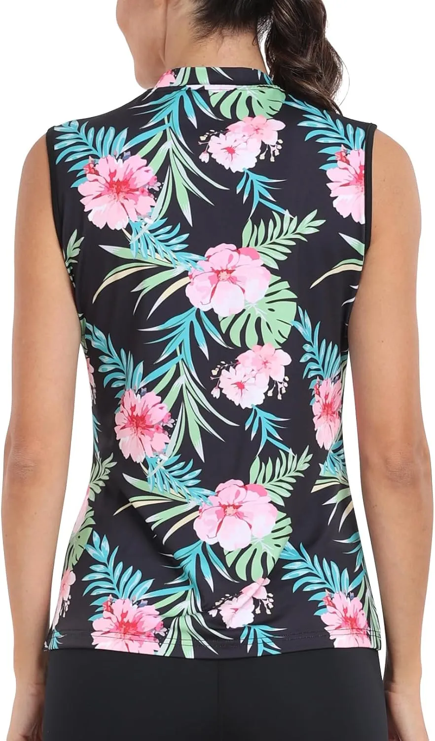 Women's Sleeveless Tennis Shirt Golf Shirts for Women Quick Dry Pickleball Shirts UPF 50  Sportswear T-Shirts with Zipper
