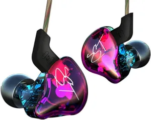 YINYOO Easy KZ ZST Colorful Hybrid Banlance Armature with Dynamic in-Ear Earphone 1BA 1DD HiFi Headset KZ in Ear Monitors Headphones Wired Earbuds IEM Earphones Gaming Earbuds (Colorful Without mic)